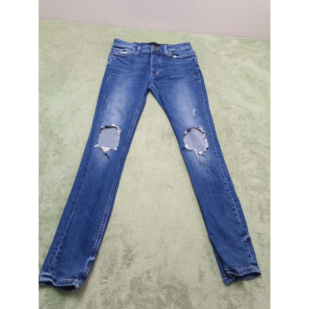 Forever 21 Jeans Men 32x30 Distressed Slim Fit Medium Wash Denim Pants